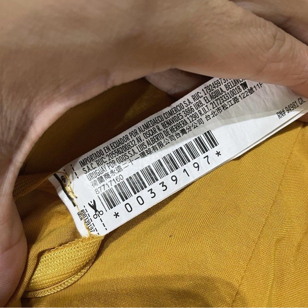 Yellow Sleeveless Jumpsuit with Tie Waist - Picture 7 of 7